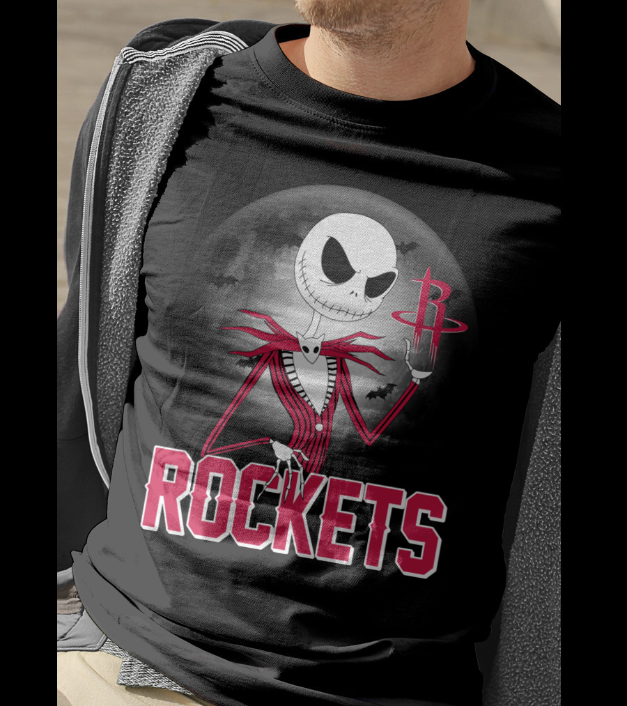 Jack Skellington Houston Rockets Halloween Theme T-Shirt