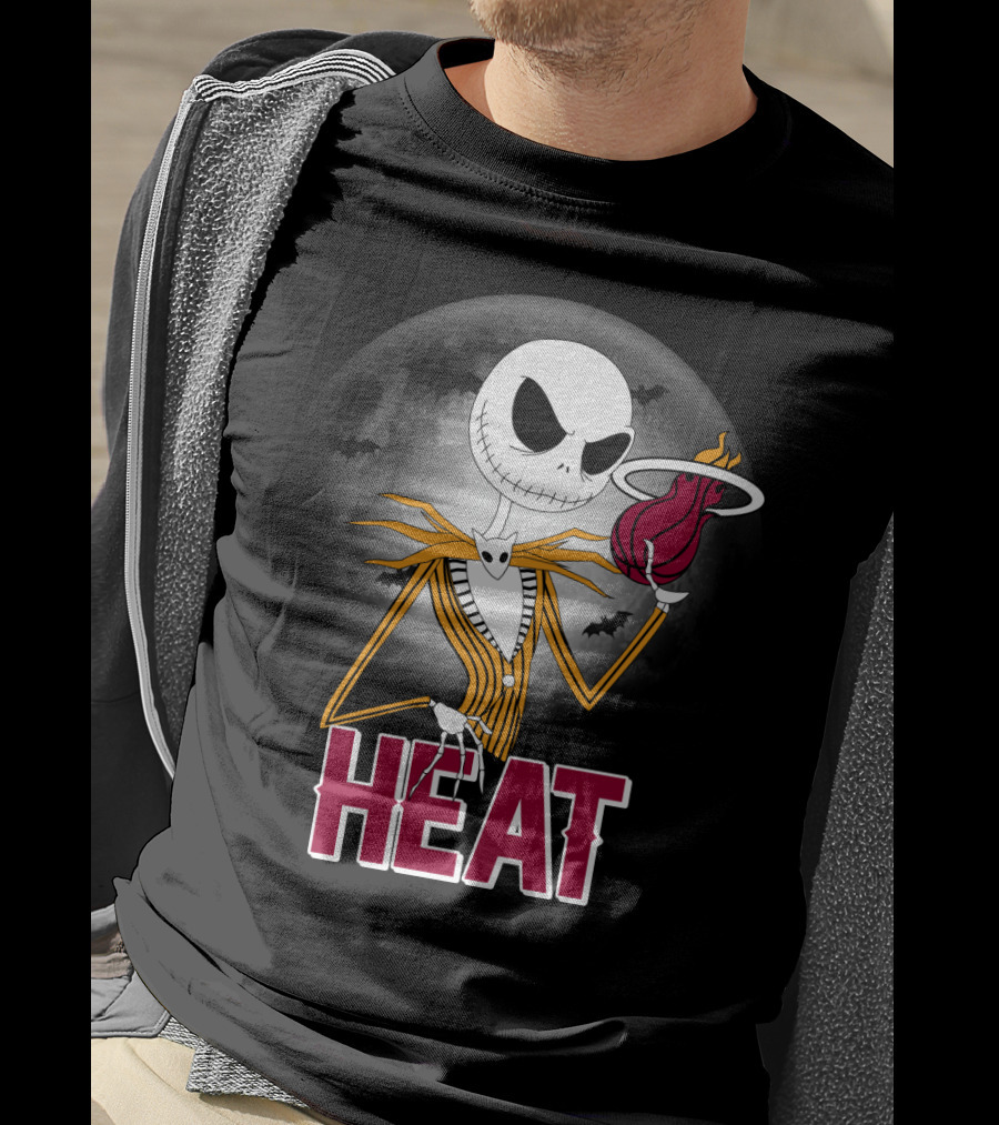 Jack Skellington Miami Heat Halloween Fans T-Shirt