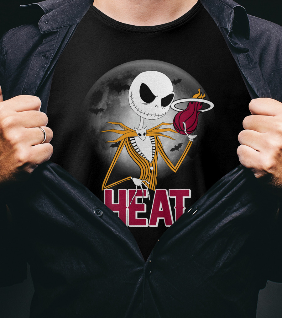 Jack Skellington Miami Heat Halloween Fans T-Shirt