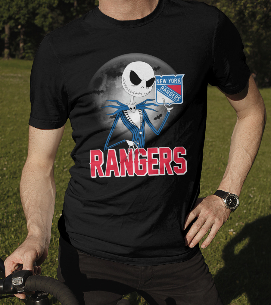 Jack Skellington New York Rangers Halloween Moon T-Shirt