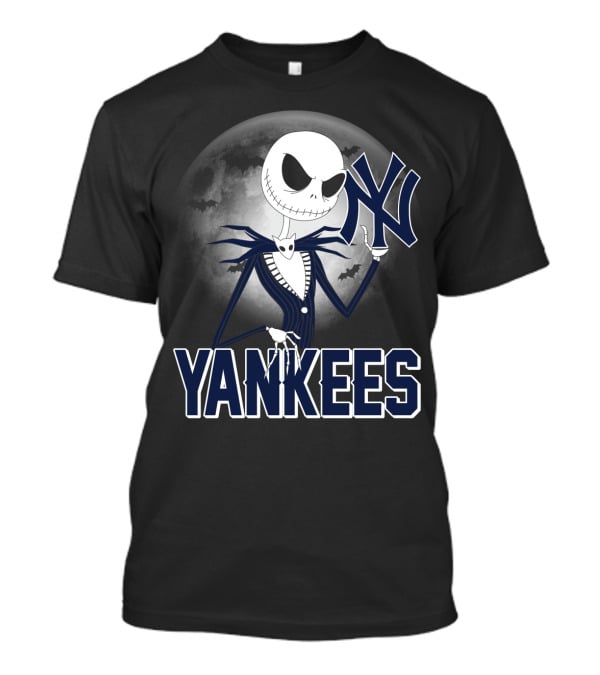 Jack Skellington Yankees Halloween Moon Sports Mashup T-Shirt