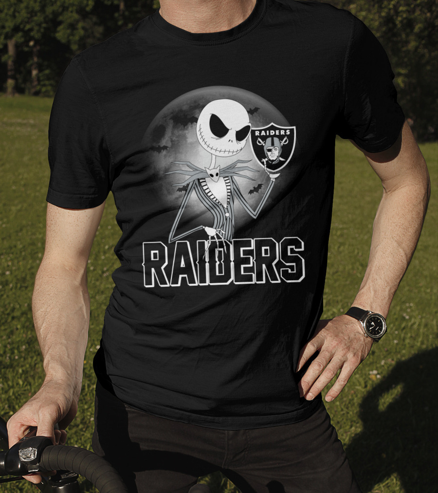 Jack Skellington Raiders Halloween Moon T-Shirt