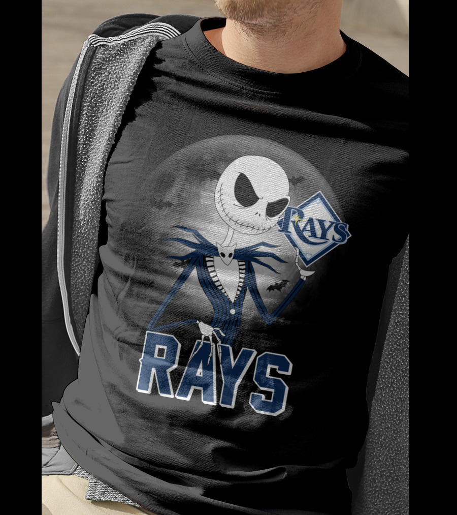 Jack Skellington Tampa Bay Rays Halloween Moon T-Shirt