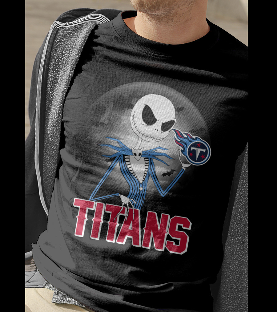 Jack Skellington Titans Halloween Night Tennessee Theme T-Shirt