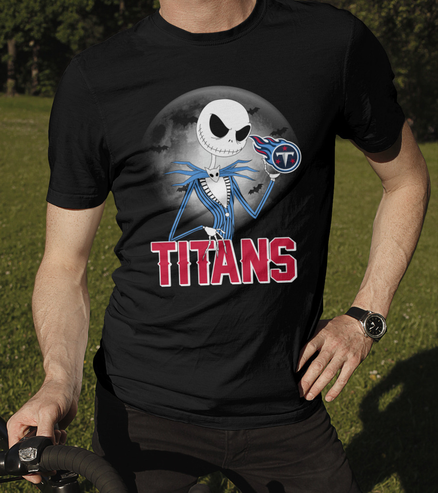 Jack Skellington Titans Halloween Night Tennessee Theme T-Shirt