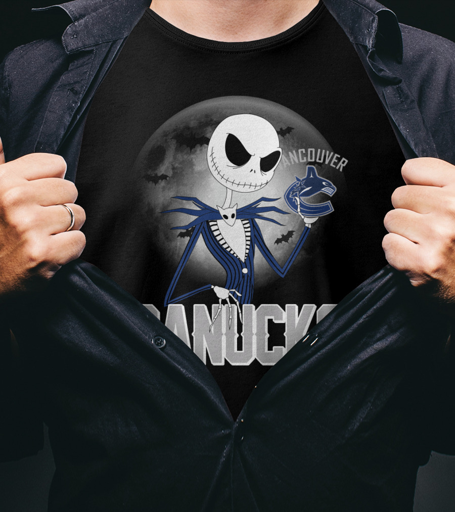 Jack Skellington Canucks Halloween Vancouver NHL T-Shirt