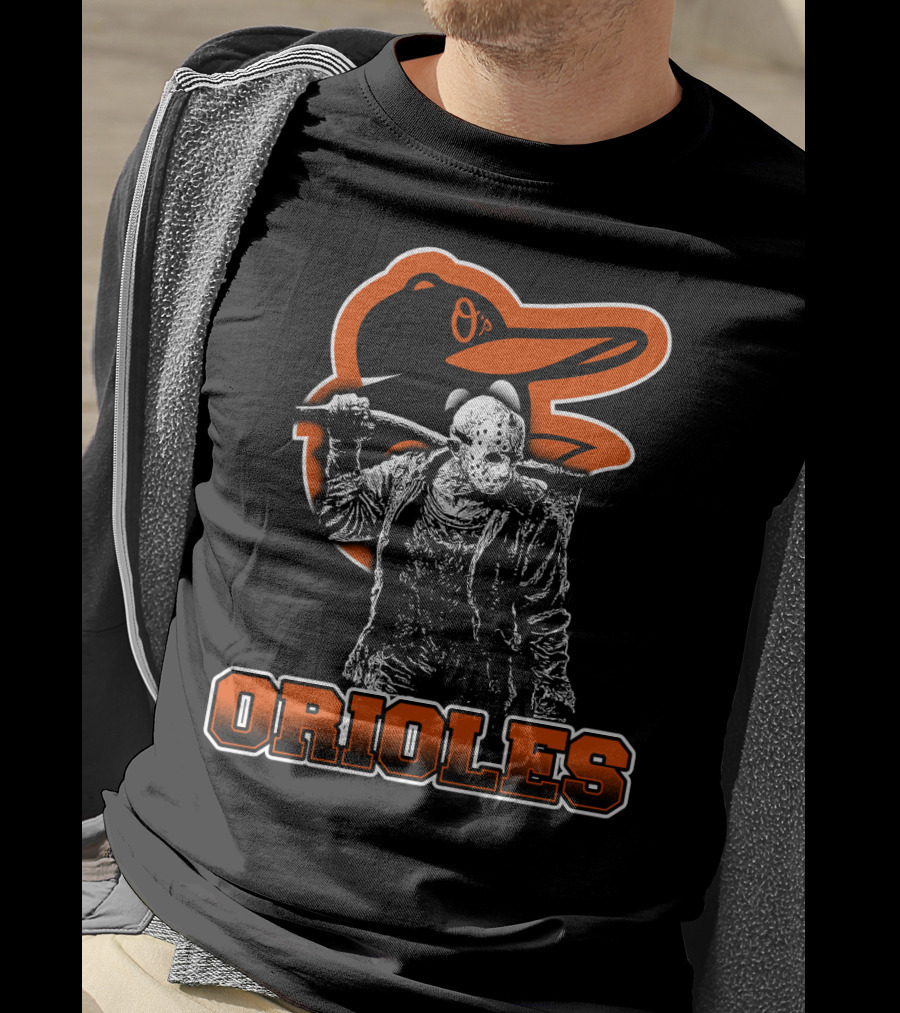 Baltimore Orioles Jason Voorhees Crossover With Iconic Orioles Bird T-Shirt