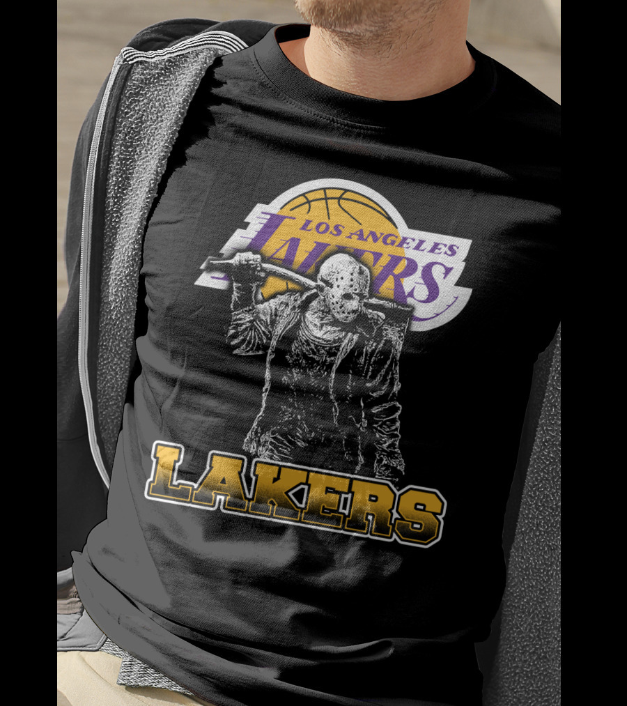 Jason Voorhees Los Angeles Lakers Fan Crossover T-Shirt