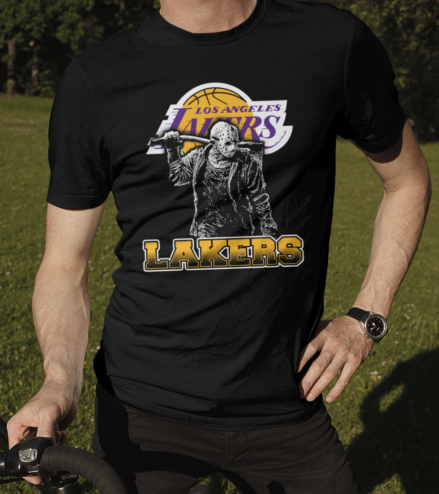 Jason Voorhees Los Angeles Lakers Fan Crossover T-Shirt