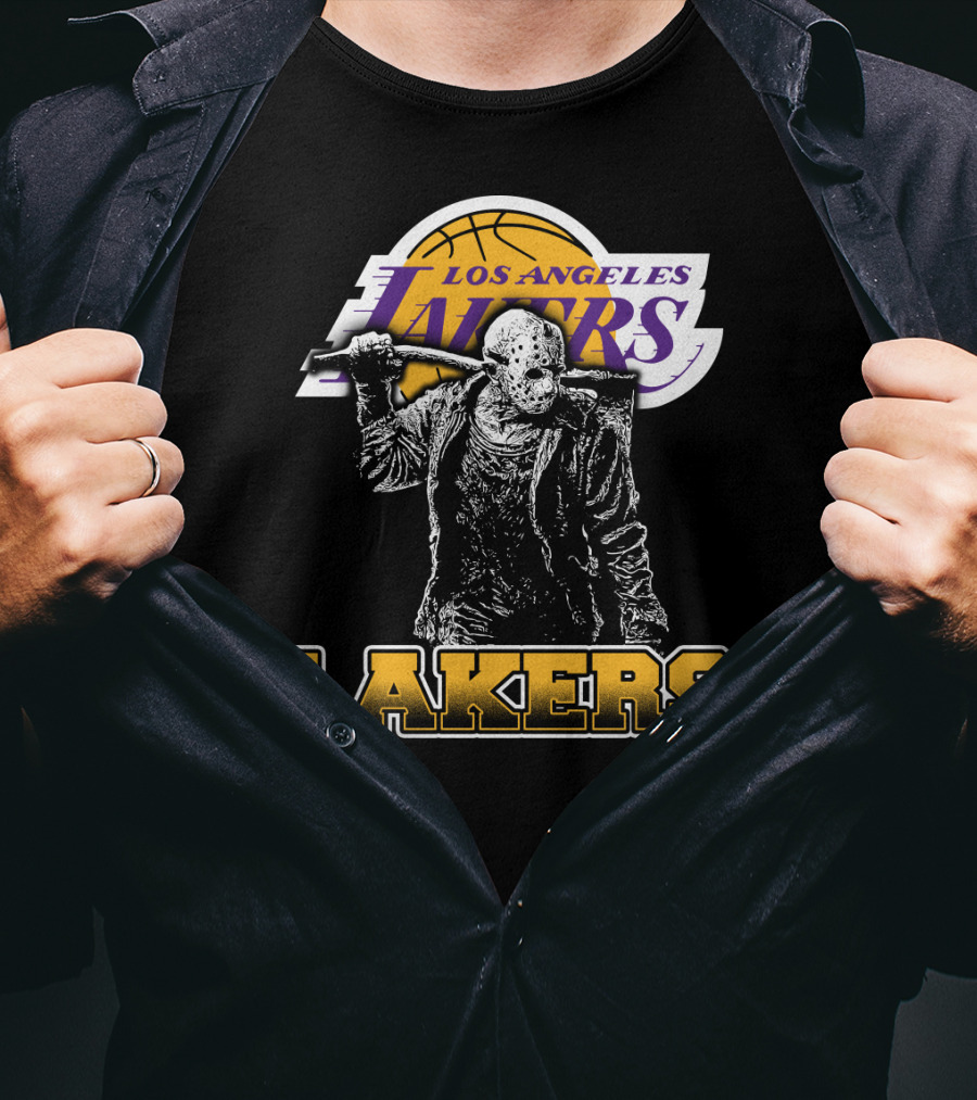 Jason Voorhees Los Angeles Lakers Fan Crossover T-Shirt