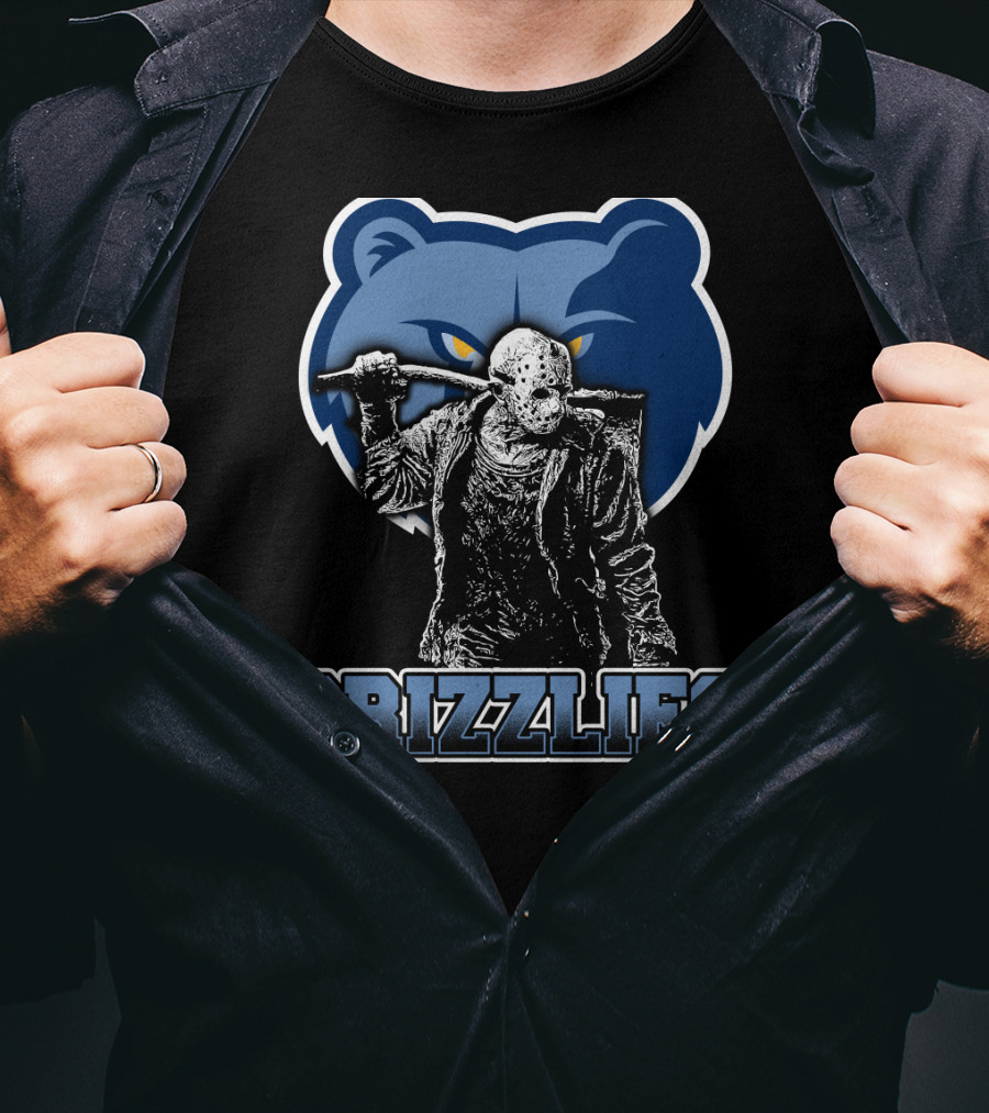 Jason Voorhees And Memphis Grizzlies Logo Crossover T-Shirt