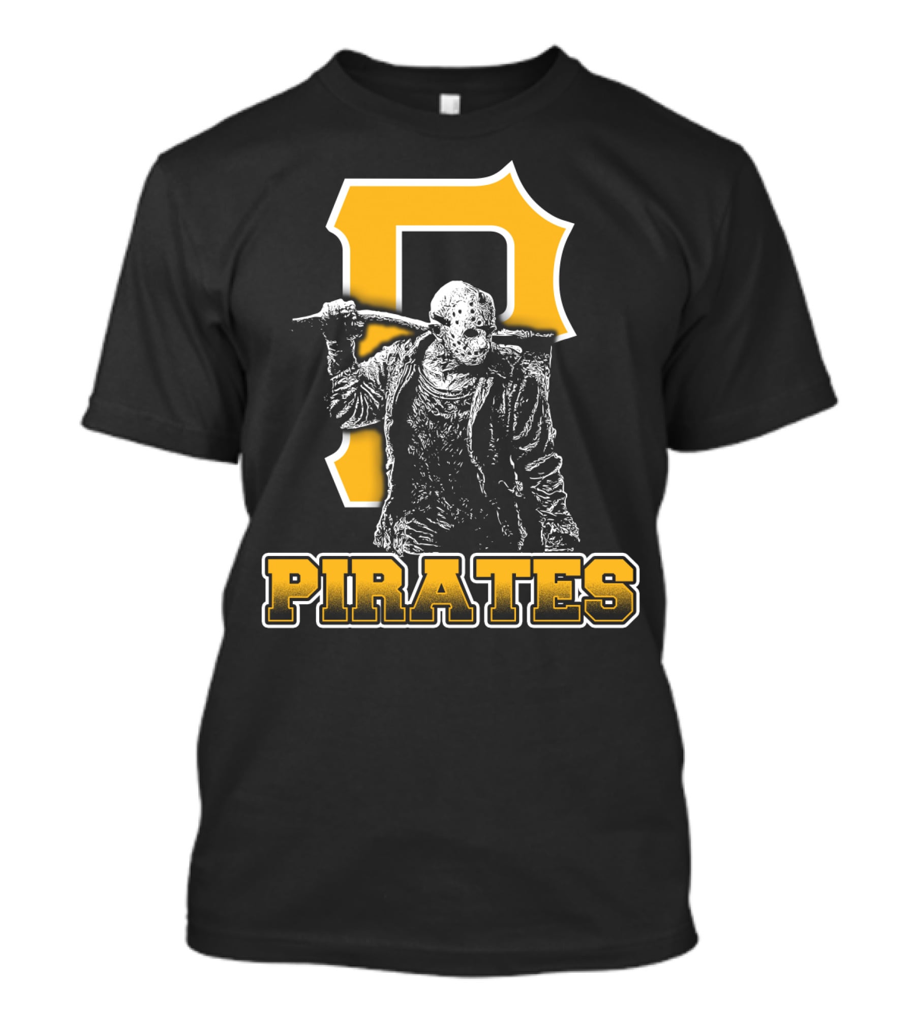 Jason Voorhees With Pittsburgh Pirates Symbol And Text Pirates T-Shirt