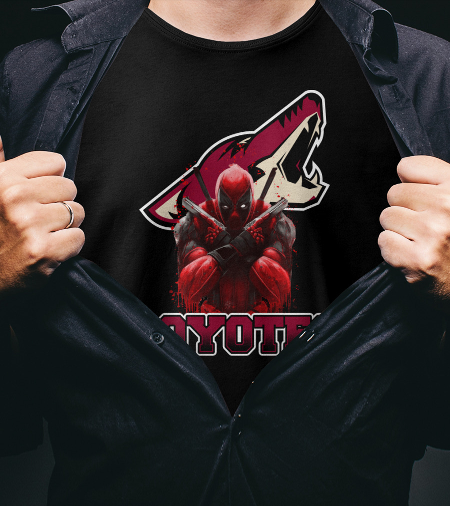 Deadpool Crossover With Arizona Coyotes Fans T-Shirt