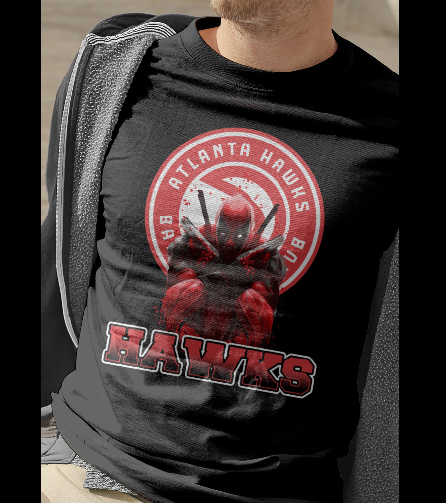 Atlanta Hawks Deadpool Crossover Basketball Fans T-Shirt