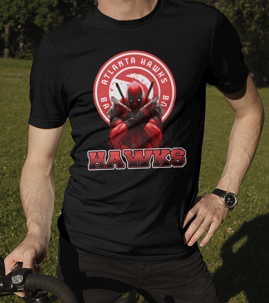 Atlanta Hawks Deadpool Crossover Basketball Fans T-Shirt