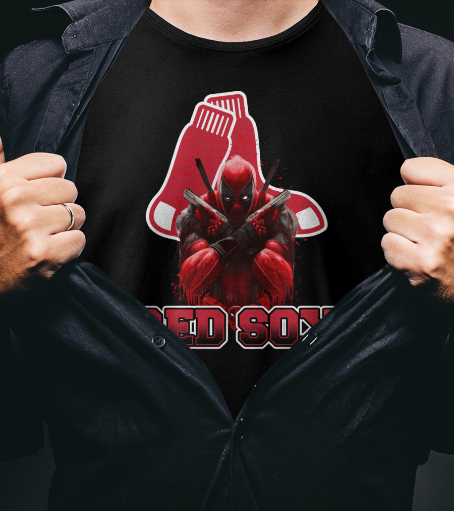 Red Sox Merging Deadpool Fans With Baseball Favorites T-Shirt