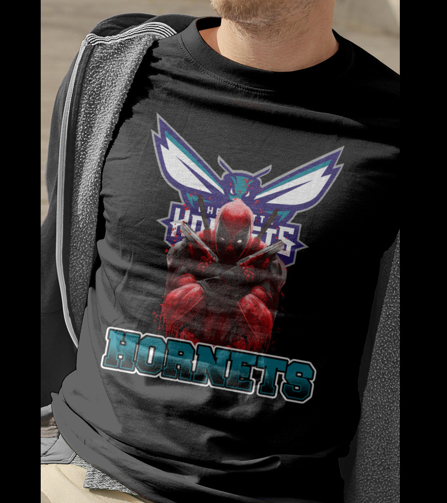 Charlotte Hornets Deadpool Crossover Fans T-Shirt