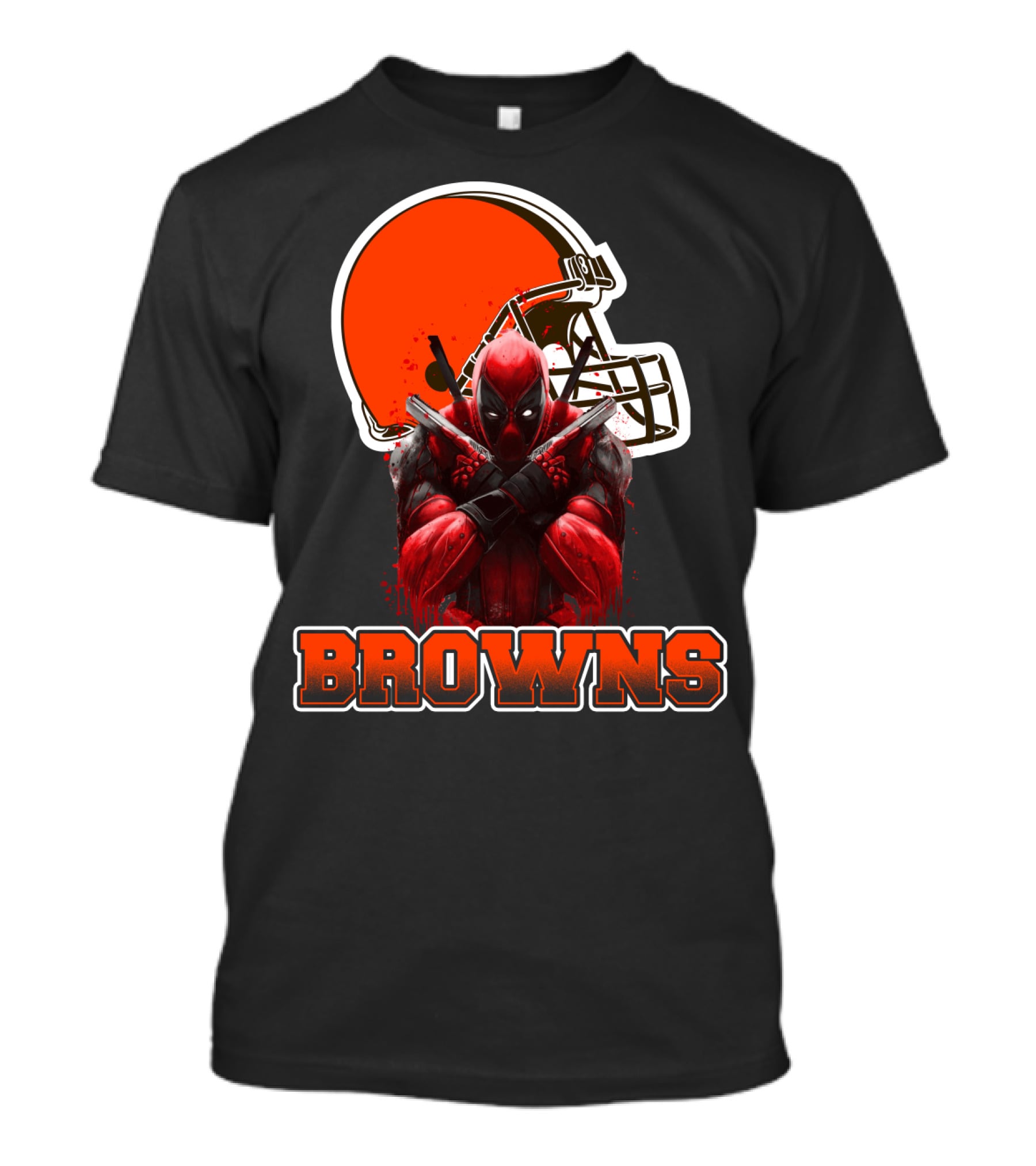 Cleveland Browns Deadpool Crossover Football Fan T-Shirt