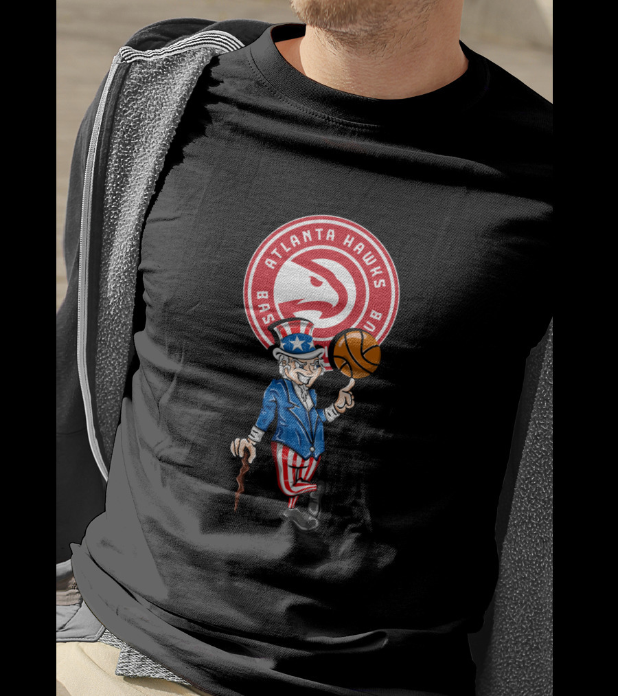 Atlanta Hawks Uncle Sam Basketball 4Th Of July Celebration T-Shirt