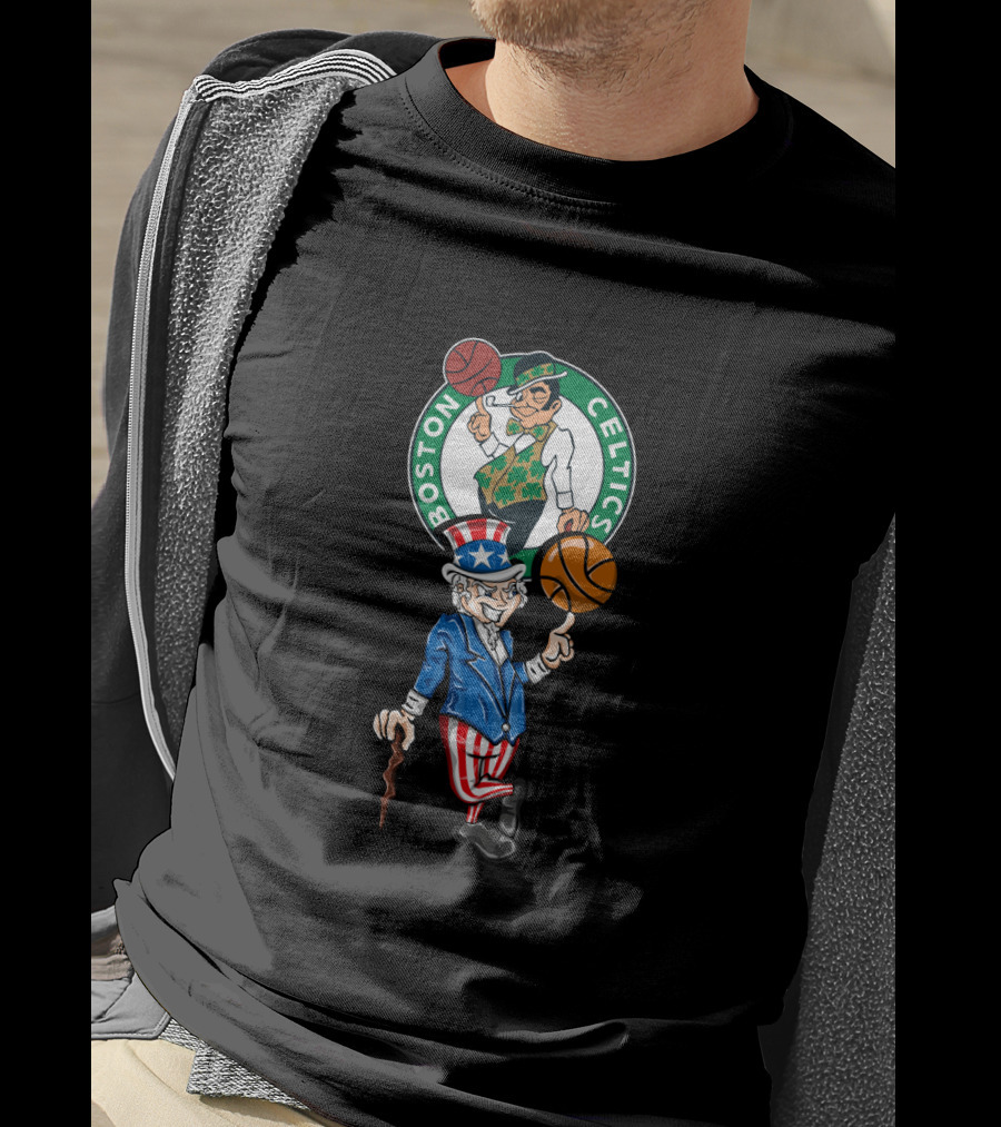 Boston Celtics Uncle Sam 4Th Of July Basketball T-Shirt