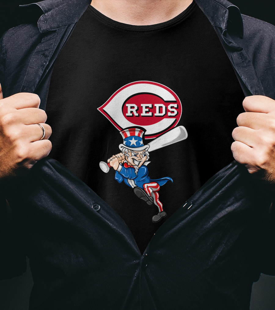Cincinnati Reds Uncle Sam Baseball Patriotic 4Th Of July Celebration T-Shirt