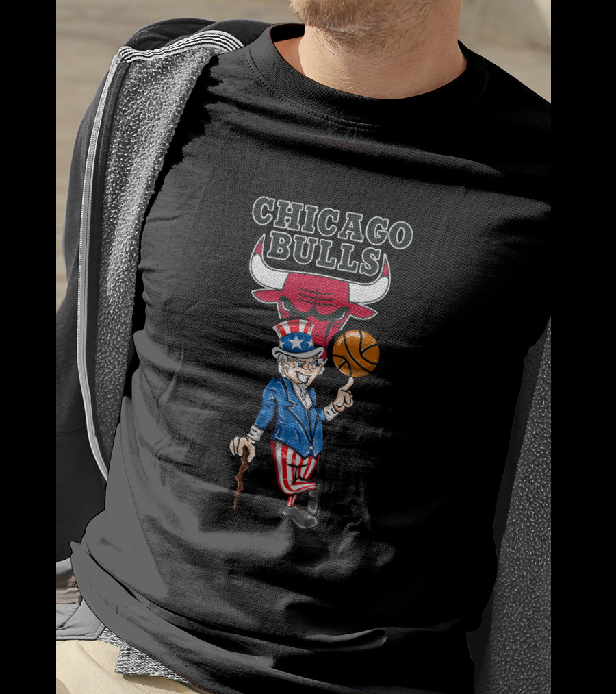 Chicago Bulls Uncle Sam Basketball 4Th July Celebration T-Shirt