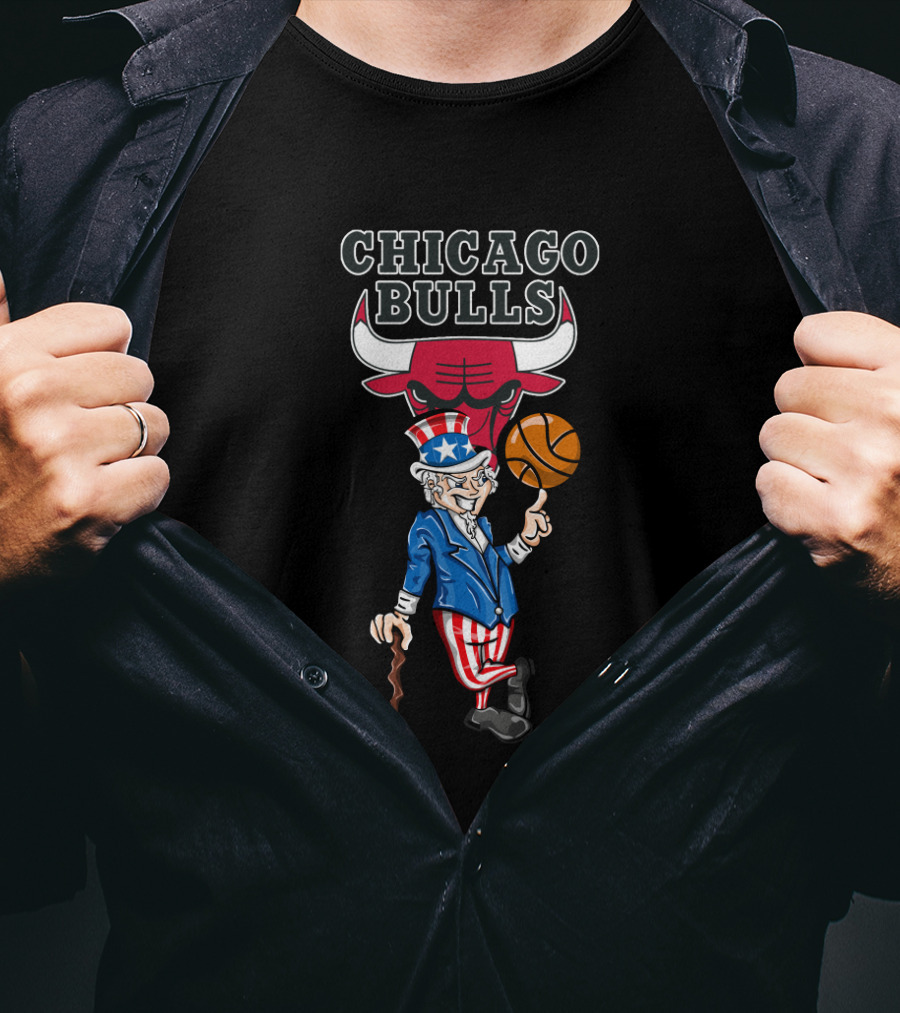 Chicago Bulls Uncle Sam Basketball 4Th July Celebration T-Shirt