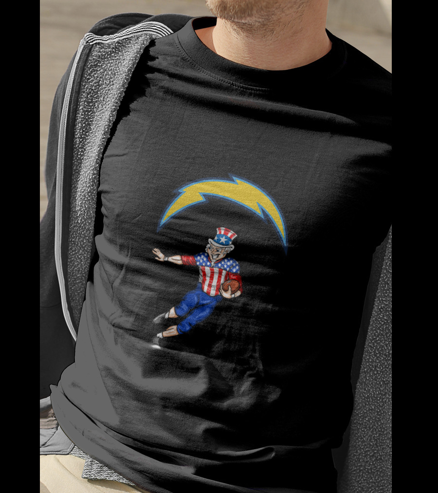 Los Angeles Chargers Fourth Of July Uncle Sam Football T-Shirt
