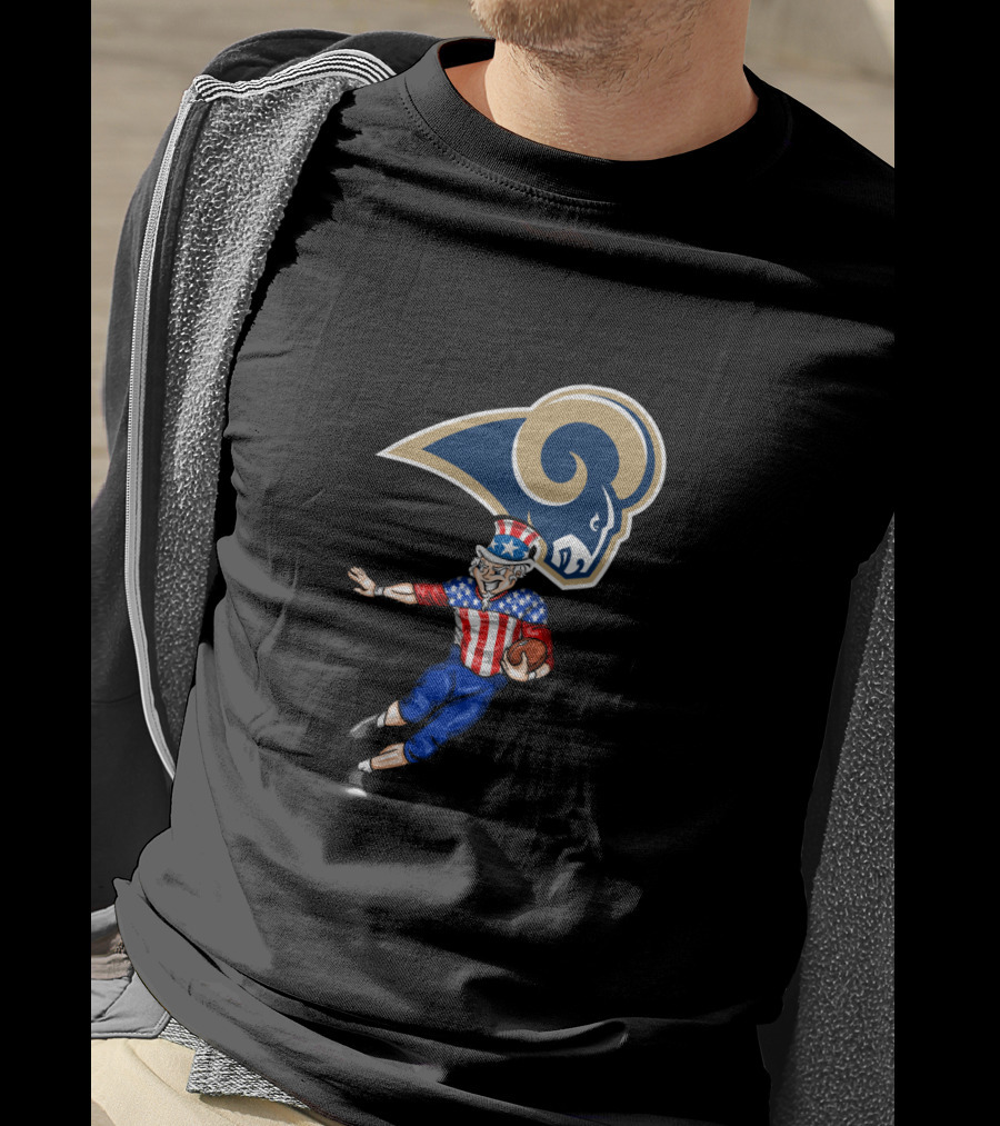 Los Angeles Rams Uncle Sam 4Th Of July Football Running T-Shirt