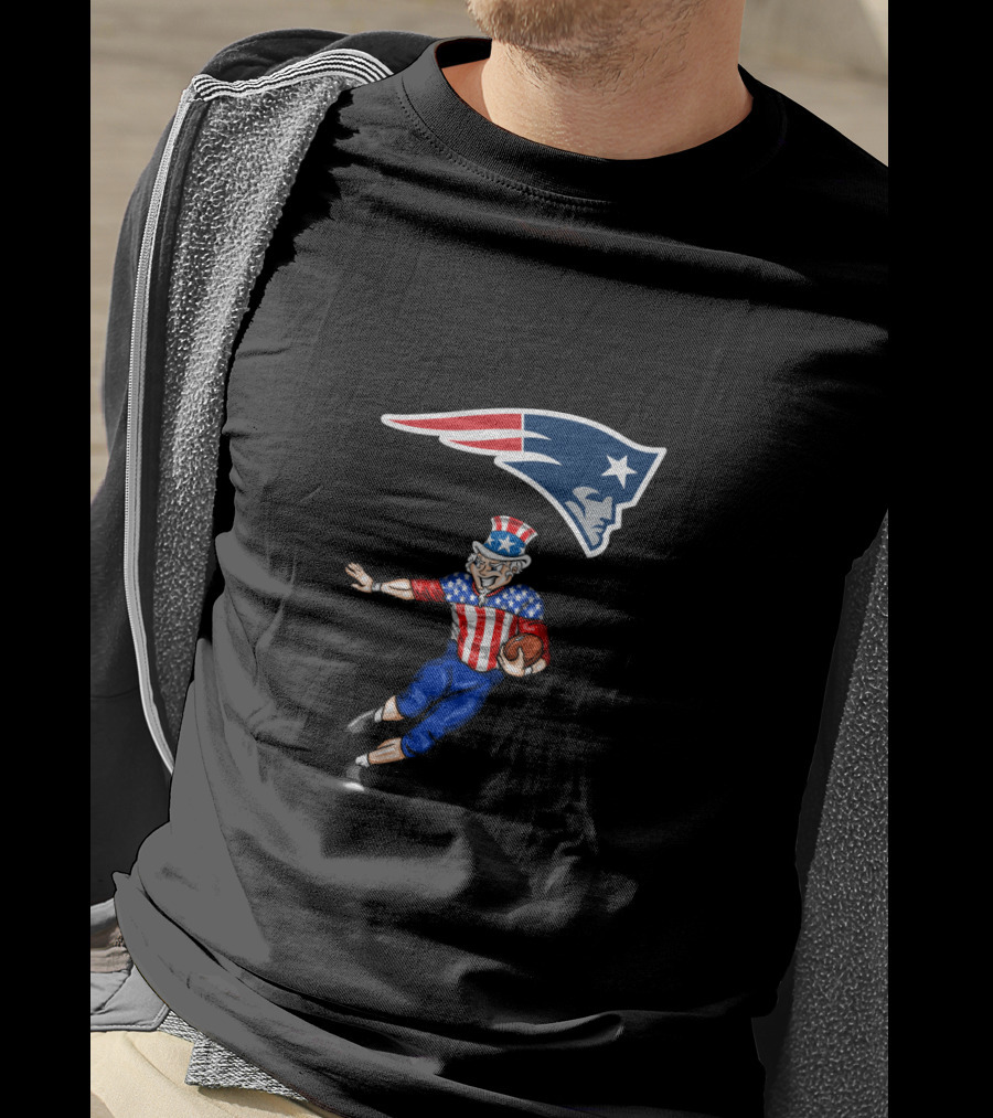 Uncle Sam New England Patriots Football 4Th July Patriotic T-Shirt