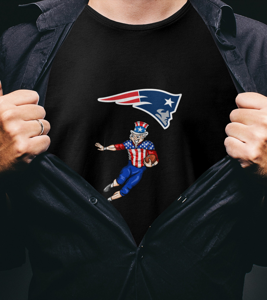 Uncle Sam New England Patriots Football 4Th July Patriotic T-Shirt