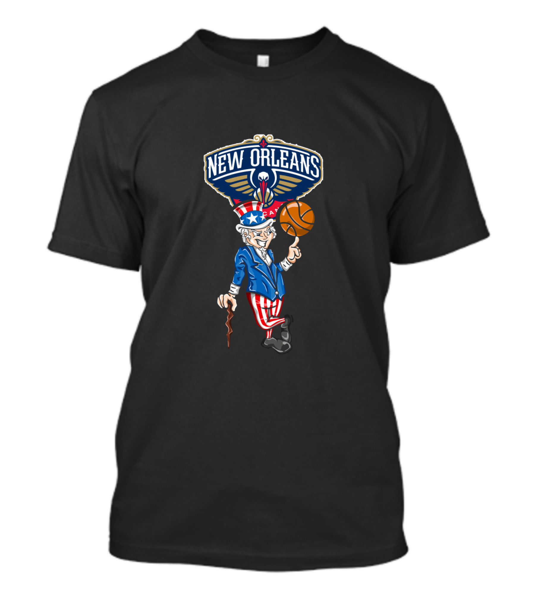 New Orleans Pelicans Uncle Sam July 4Th Basketball T-Shirt