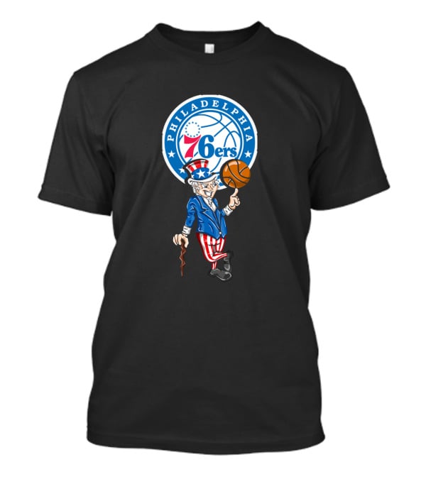 Philadelphia 76ers Uncle Sam Spinning Basketball 4Th July T-Shirt