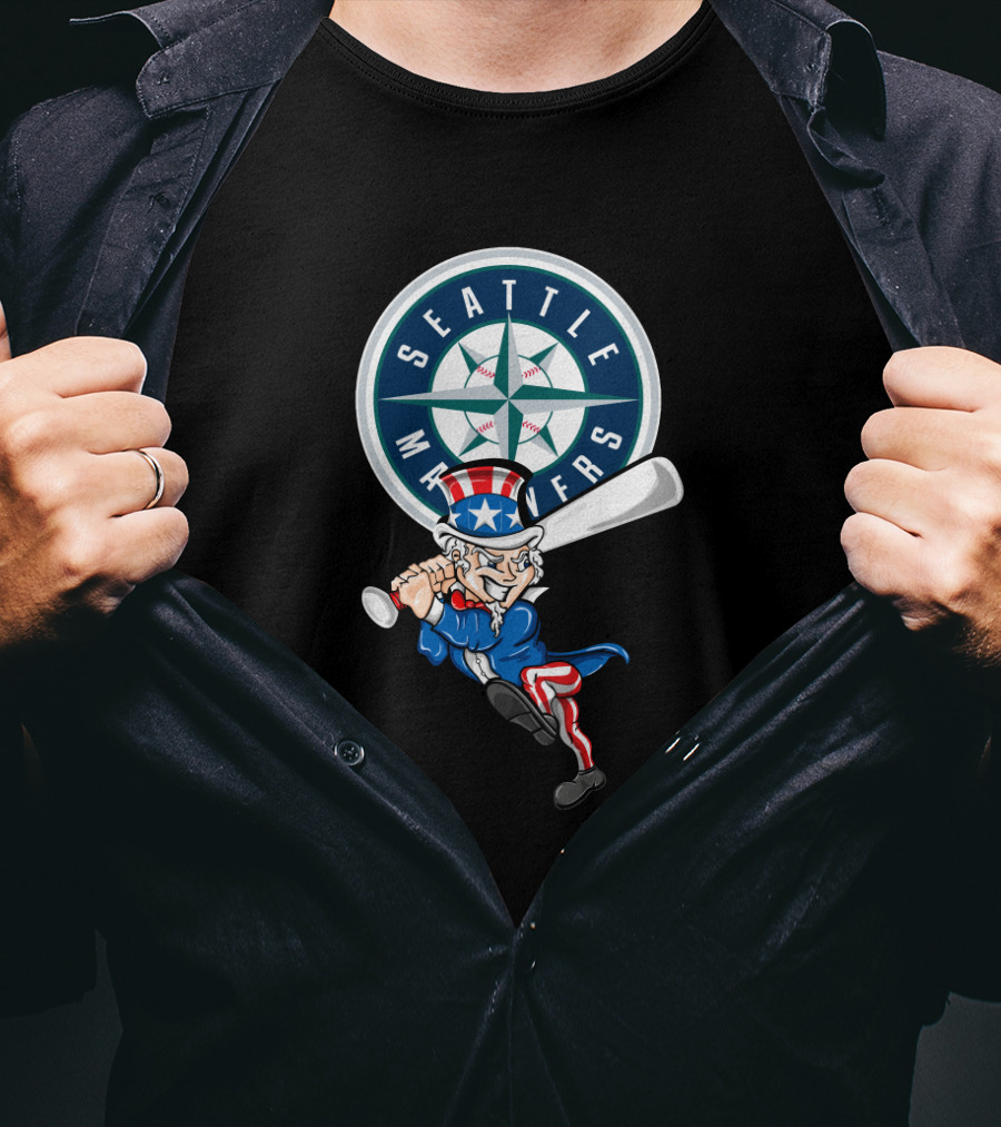Seattle Mariners Uncle Sam Fourth Of July Baseball T-Shirt