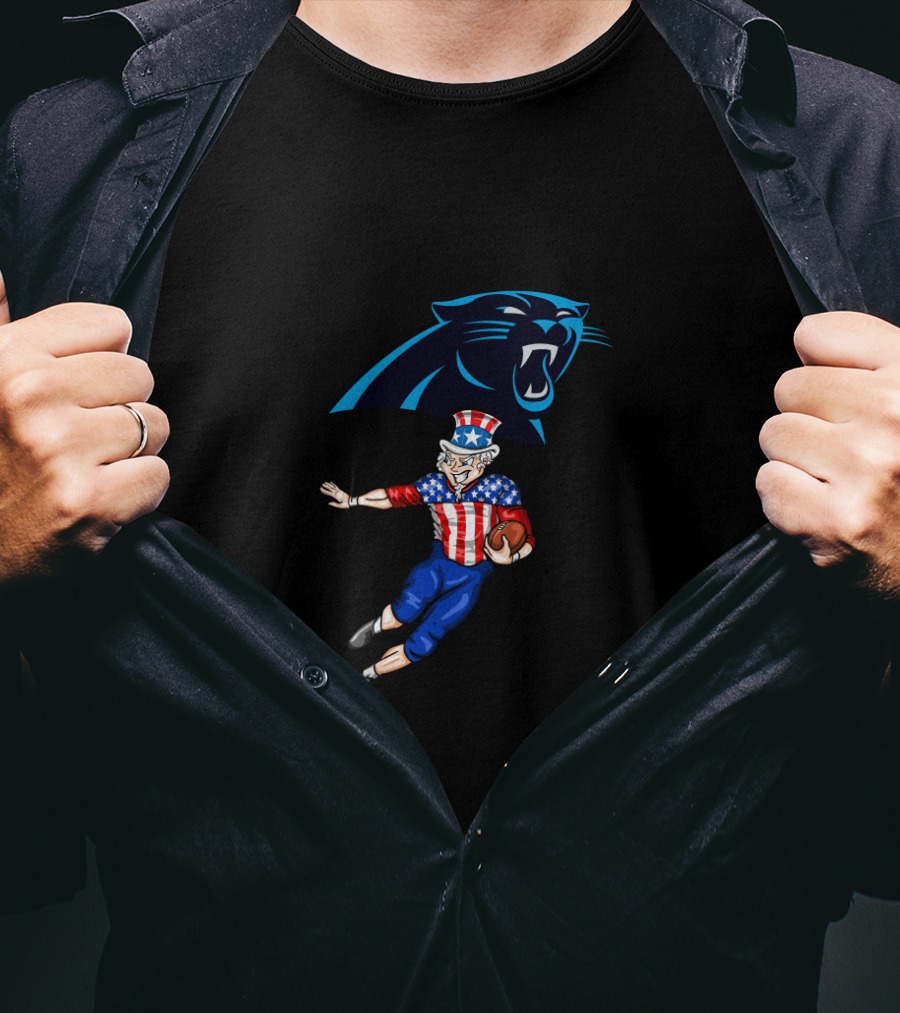 Carolina Panthers Uncle Sam Football 4Th July Nfl Fan Gear T-Shirt
