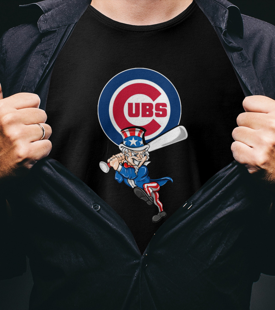 Chicago Cubs Uncle Sam Patriotic Baseball 4Th Of July Celebration T-Shirt
