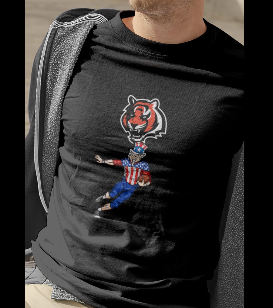 Cincinnati Bengals Uncle Sam Fourth Of July Football Tiger T-Shirt