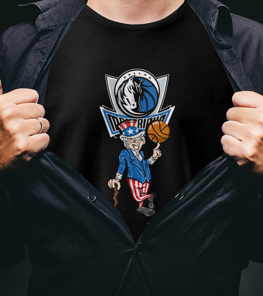 Dallas Mavericks Uncle Sam Basketball 4Th July Patriotic Celebration T-Shirt