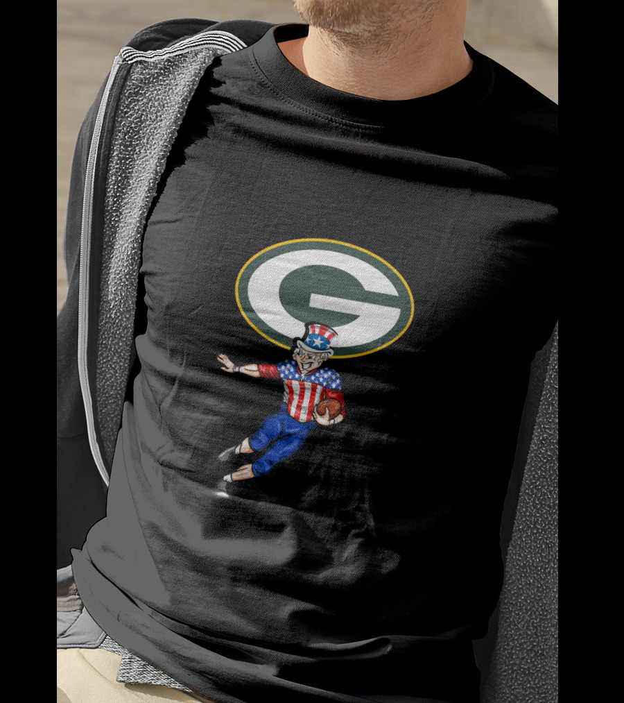 Green Bay Packers Uncle Sam American Football 4Th Of July Celebration T-Shirt