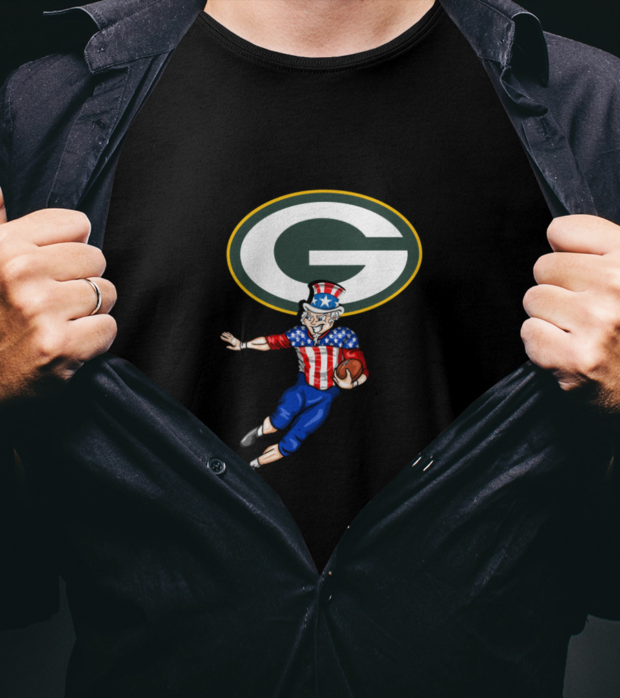 Green Bay Packers Uncle Sam American Football 4Th Of July Celebration T-Shirt