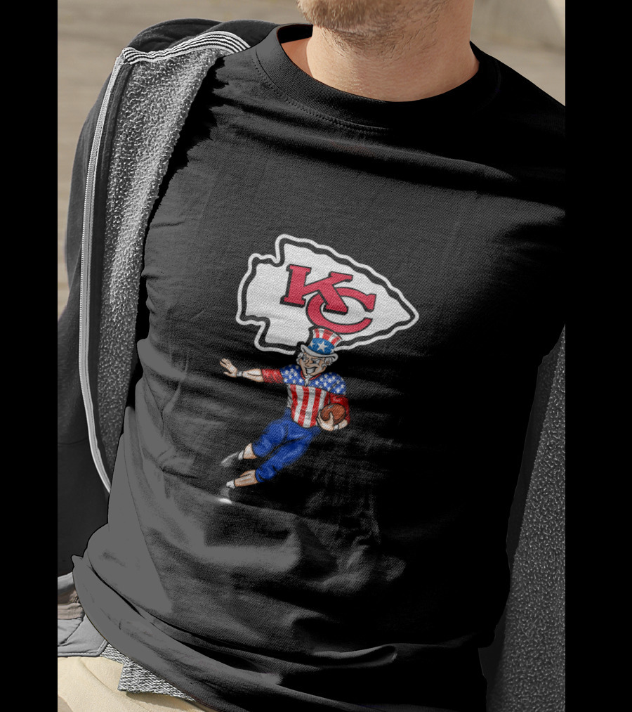 Kansas City Chiefs Uncle Sam 4Th Of July Football Celebration T-Shirt