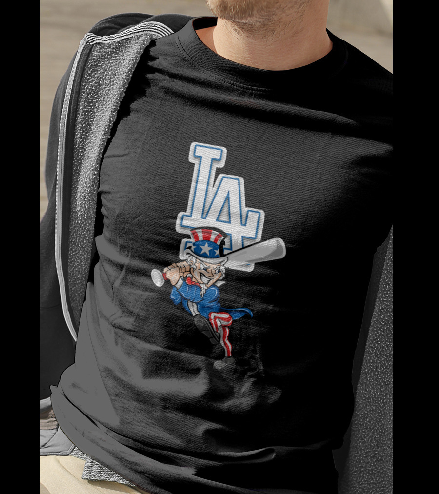 Uncle Sam La Dodgers July 4Th Patriotic Baseball T-Shirt