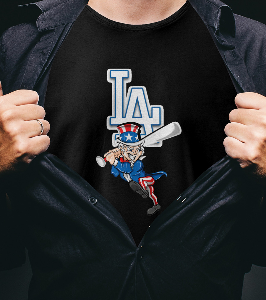 Uncle Sam La Dodgers July 4Th Patriotic Baseball T-Shirt