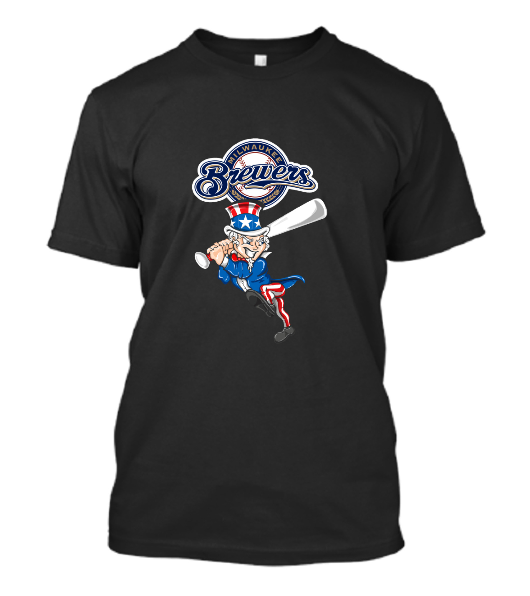 Milwaukee Brewers Uncle Sam Baseball 4Th July Patriotic T-Shirt