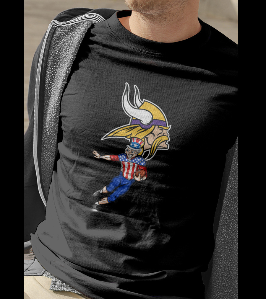 Minnesota Vikings Uncle Sam 4Th July Football Celebration T-Shirt