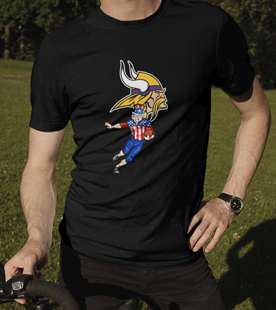 Minnesota Vikings Uncle Sam 4Th July Football Celebration T-Shirt