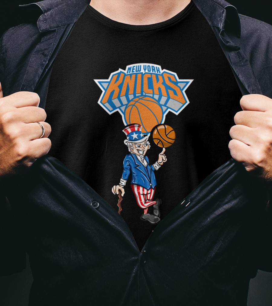 New York Knicks Uncle Sam Basketball 4Th Of July Celebration T-Shirt