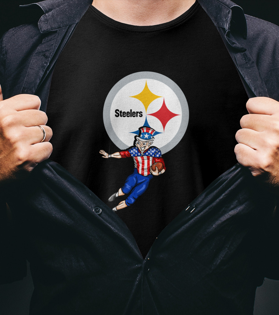 Pittsburgh Steelers Uncle Sam 4Th July Football Stars And Stripes T-Shirt