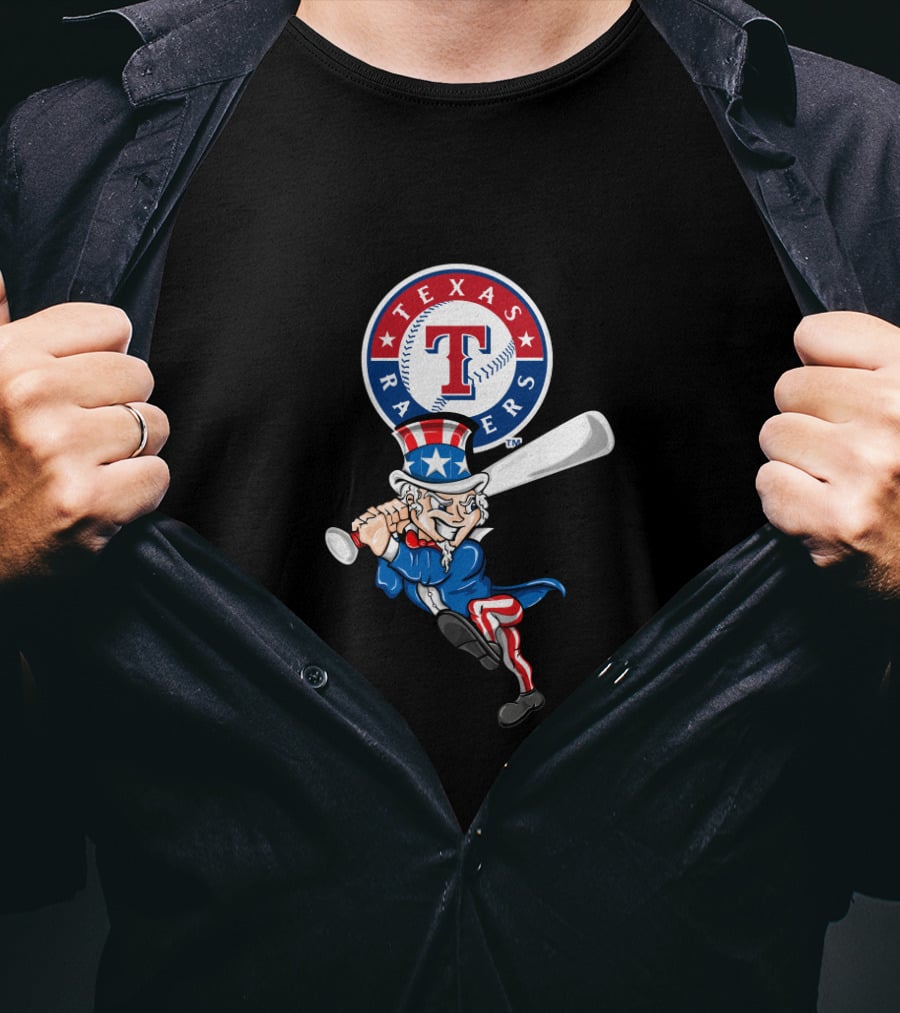 Texas Rangers Uncle Sam Baseball 4Th July Celebration Sports T-Shirt