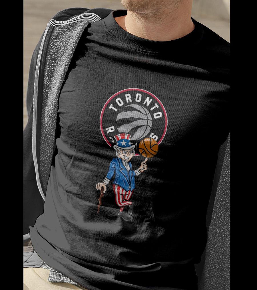 Toronto Raptors Uncle Sam 4Th July Basketball Iconic Logo Celebration T-Shirt